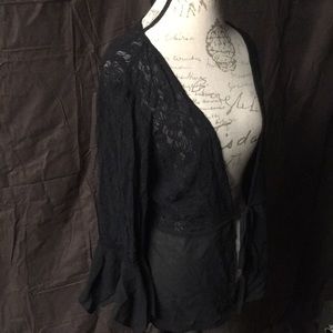 Over shirt vest. Lace and sheer.